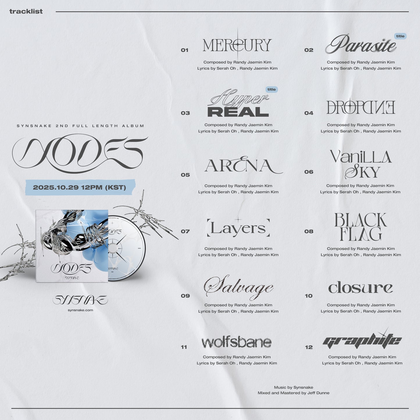 Synsnake - 2nd Full Length Album 'Nodes' CD